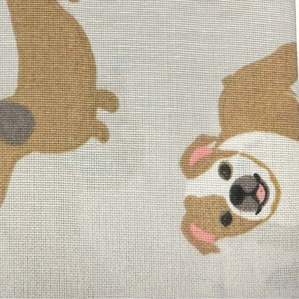 Dog Print 3pc Sheet Set Twin Belvedere Gray Dogs Bulldog Collie Dachshund Yorkie